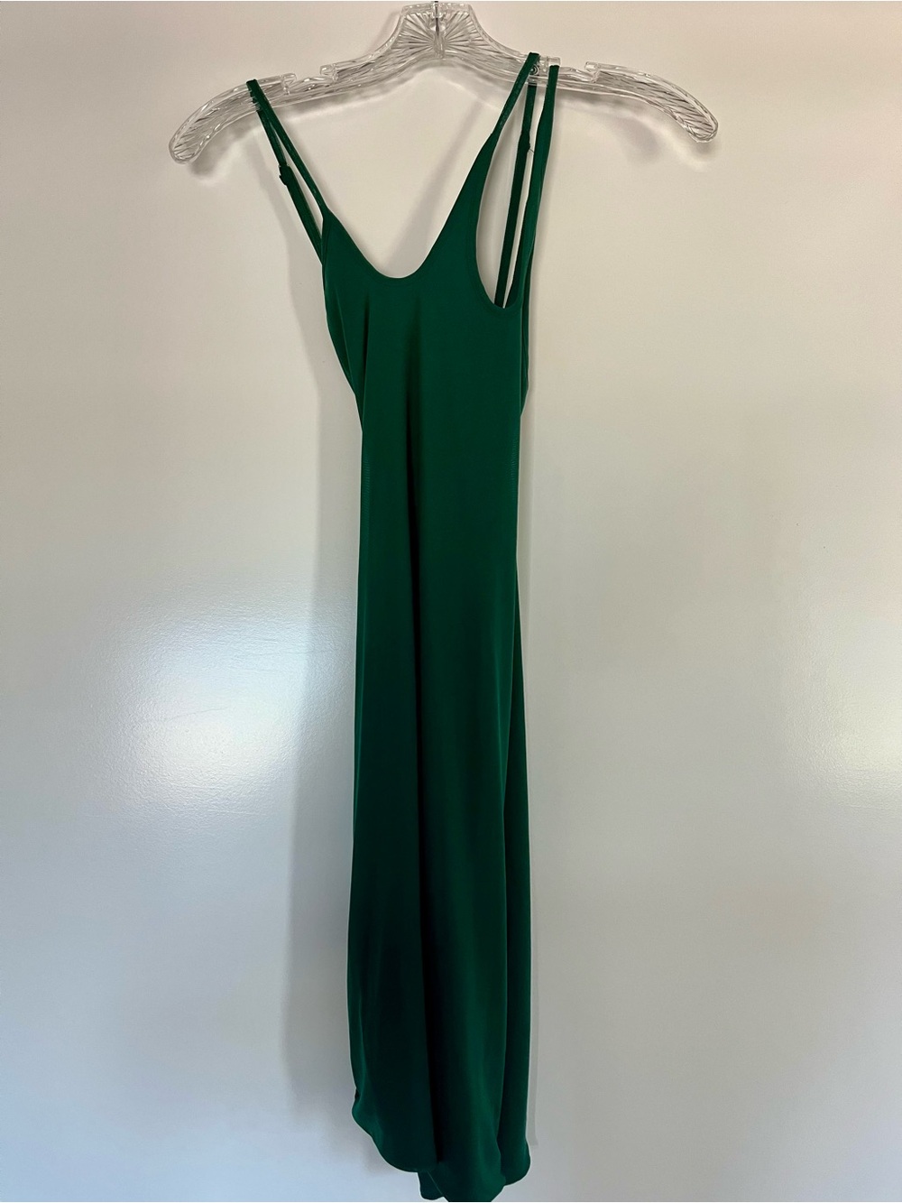 Forest Green Double-Strap Slip Mini Dress